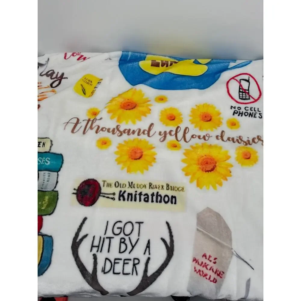 Gilmore Girls Luke's Diner Dragonfly Inn Cozy Book Stack Throw Blanket